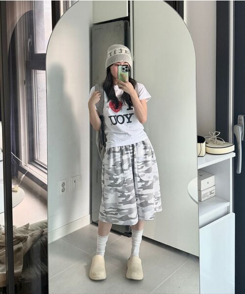 SEW-B(ソービー)の「カモバミューダボルディパンツ_2色(その他パンツ・レディース・ホワイト/ブラック・FREE)」の8枚目の写真