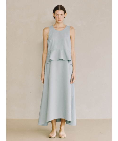 PADO SEOUL(パドソウル)の「レディースペプラムロングドレスミントブルー(ワンピース・レディース・その他・SMALL/MEDIUM)」の1枚目の写真