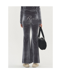 RAWMANTICS（ローマンティクス）の「Logo Cubic Velvet Slim Bootcut Charcoal（スウェットパンツ）」