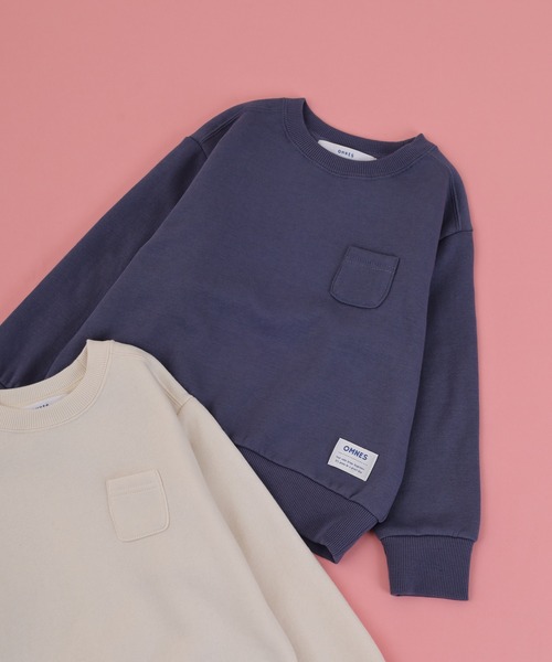 OMNES（オムネス）の「裏起毛ポケット付きトレーナー長袖 KIDS（スウェット・キッズ・アイボリー/パープル・110cm/120cm/100cm）」の16枚目の写真