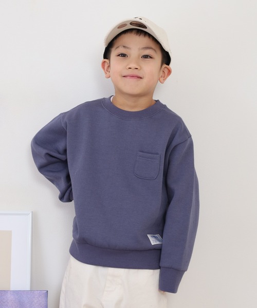 OMNES（オムネス）の「裏起毛ポケット付きトレーナー長袖 KIDS（スウェット・キッズ・アイボリー/パープル・110cm/120cm/100cm）」の11枚目の写真