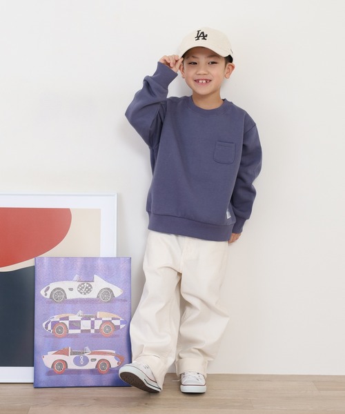 OMNES（オムネス）の「裏起毛ポケット付きトレーナー長袖 KIDS（スウェット・キッズ・アイボリー/パープル・110cm/120cm/100cm）」の15枚目の写真