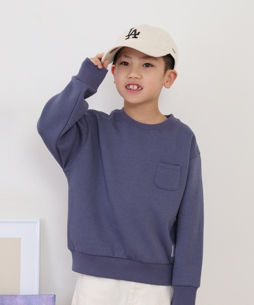 OMNES（オムネス）の「裏起毛ポケット付きトレーナー長袖 KIDS（スウェット・キッズ・アイボリー/パープル・110cm/120cm/100cm）」の12枚目の写真