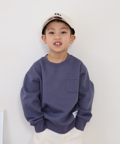 OMNES（オムネス）の「裏起毛ポケット付きトレーナー長袖 KIDS（スウェット・キッズ・アイボリー/パープル・110cm/120cm/100cm）」の10枚目の写真