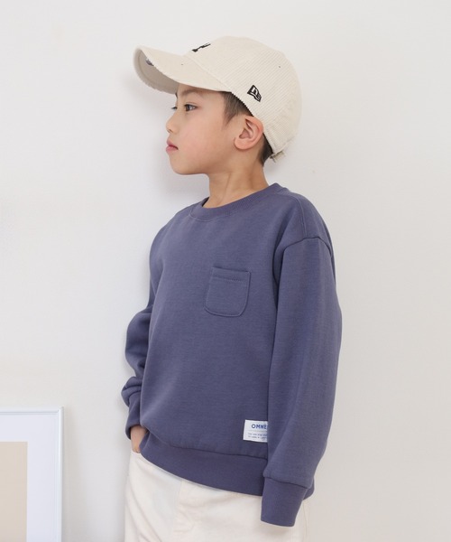 OMNES（オムネス）の「裏起毛ポケット付きトレーナー長袖 KIDS（スウェット・キッズ・アイボリー/パープル・110cm/120cm/100cm）」の13枚目の写真