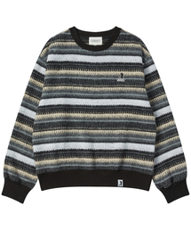 COQUET（コケット）の「[ LESSER PANDA ] KNIT STRIPE SWEATSHIRT [OVER-FIT] CHARCOAL（スウェット）」