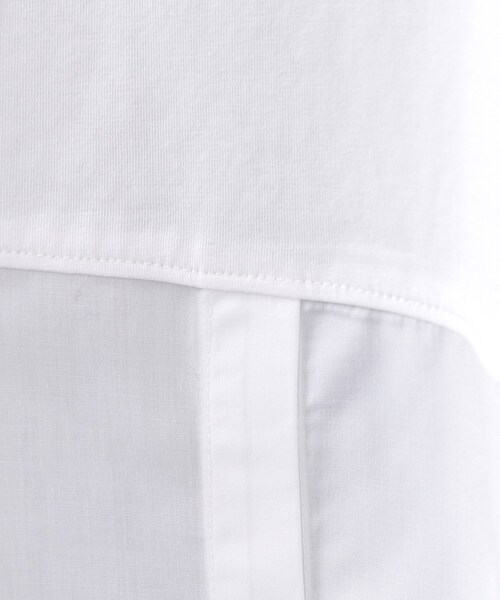 OPAQUE.CLIP（オペークドットクリップ）の「シャツドッキングカットソー【洗濯機OK】（Tシャツ/カットソー・レディース・ライトブルー/ホワイト系3/ホワイト・40/38）」の7枚目の写真