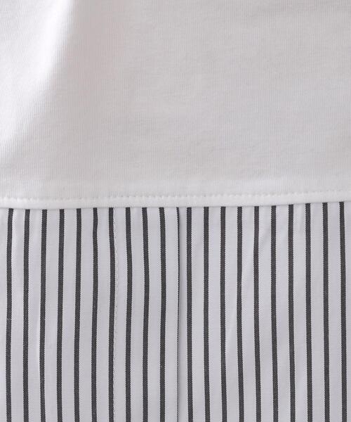 OPAQUE.CLIP（オペークドットクリップ）の「シャツドッキングカットソー【洗濯機OK】（Tシャツ/カットソー・レディース・ライトブルー/ホワイト系3/ホワイト・40/38）」の11枚目の写真