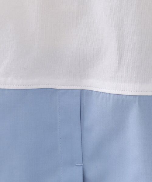 OPAQUE.CLIP（オペークドットクリップ）の「シャツドッキングカットソー【洗濯機OK】（Tシャツ/カットソー・レディース・ライトブルー/ホワイト系3/ホワイト・40/38）」の15枚目の写真