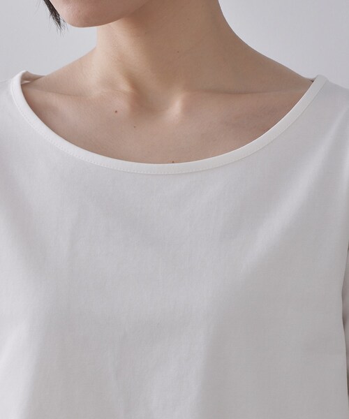 OPAQUE.CLIP（オペークドットクリップ）の「シャツドッキングカットソー【洗濯機OK】（Tシャツ/カットソー・レディース・ライトブルー/ホワイト系3/ホワイト・40/38）」の19枚目の写真