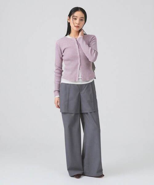 Ray BEAMS（レイビームス）の「ハーフ レイヤード パンツ（スラックス・レディース・シルバー/ブラック・0/1）」の3枚目の写真