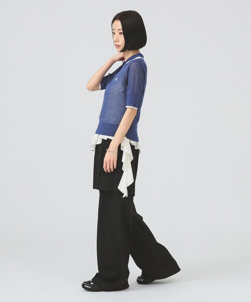 Ray BEAMS（レイビームス）の「ハーフ レイヤード パンツ（スラックス・レディース・シルバー/ブラック・0/1）」の8枚目の写真