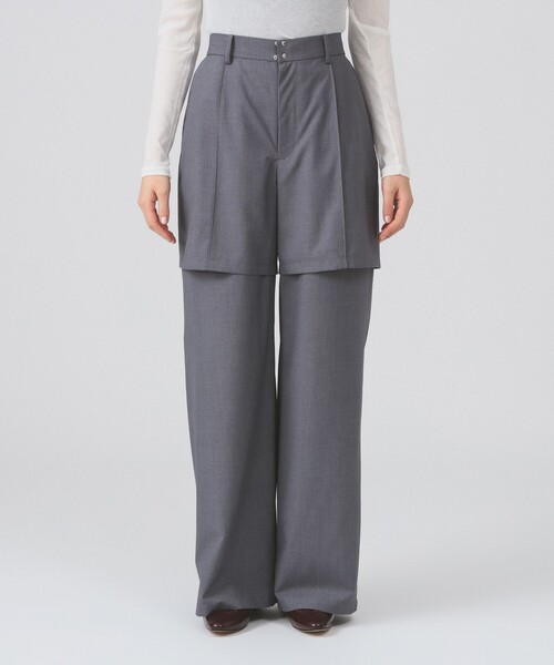 Ray BEAMS（レイビームス）の「ハーフ レイヤード パンツ（スラックス・レディース・シルバー/ブラック・0/1）」の11枚目の写真