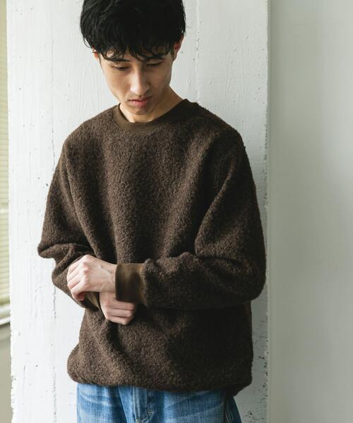 URBAN RESEARCH DOORS（アーバンリサーチドアーズ）の「ラグランスリーブブークレー プルオーバー（Tシャツ/カットソー・メンズ・ブラウン/ブラック・MEDIUM/LARGE）」の5枚目の写真