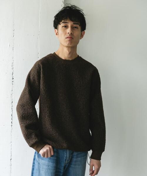 URBAN RESEARCH DOORS（アーバンリサーチドアーズ）の「ラグランスリーブブークレー プルオーバー（Tシャツ/カットソー・メンズ・ブラウン/ブラック・MEDIUM/LARGE）」の6枚目の写真