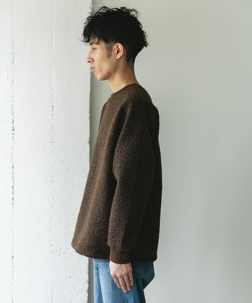 URBAN RESEARCH DOORS（アーバンリサーチドアーズ）の「ラグランスリーブブークレー プルオーバー（Tシャツ/カットソー・メンズ・ブラウン/ブラック・MEDIUM/LARGE）」の12枚目の写真