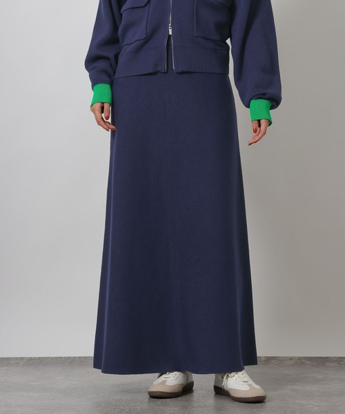LAKOLE（ラコレ）の「スウェットライクニットフレアスカート / 637708（スカート・レディース・ネイビー/杢グレー・FREE）」の2枚目の写真