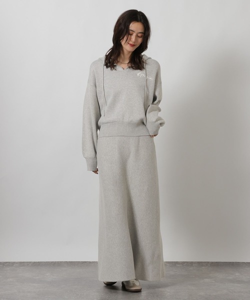 LAKOLE（ラコレ）の「スウェットライクニットフレアスカート / 637708（スカート・レディース・ネイビー/杢グレー・FREE）」の3枚目の写真