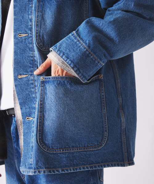 JOURNAL STANDARD relume(ジャーナルスタンダード レリューム)の「クラフトデニム 13.5oz カバーオール(デニムジャケット・メンズ・ブラック系その他/グレー系その他/ブルー系その他・MEDIUM/LARGE)」の10枚目の写真