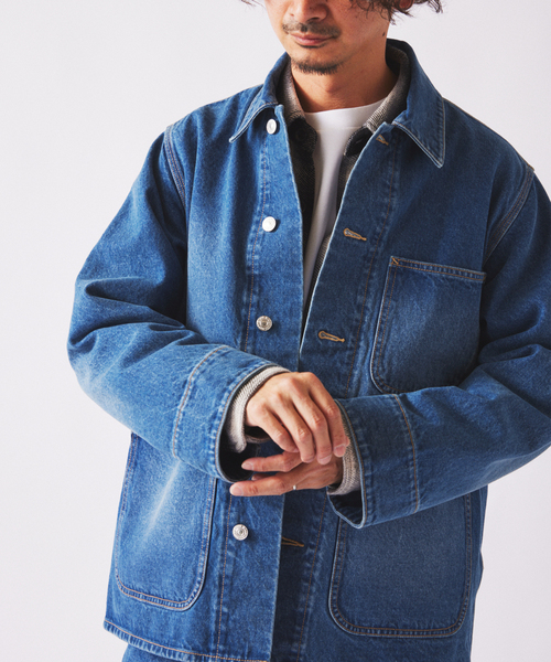 JOURNAL STANDARD relume(ジャーナルスタンダード レリューム)の「クラフトデニム 13.5oz カバーオール(デニムジャケット・メンズ・ブラック系その他/グレー系その他/ブルー系その他・MEDIUM/LARGE)」の9枚目の写真