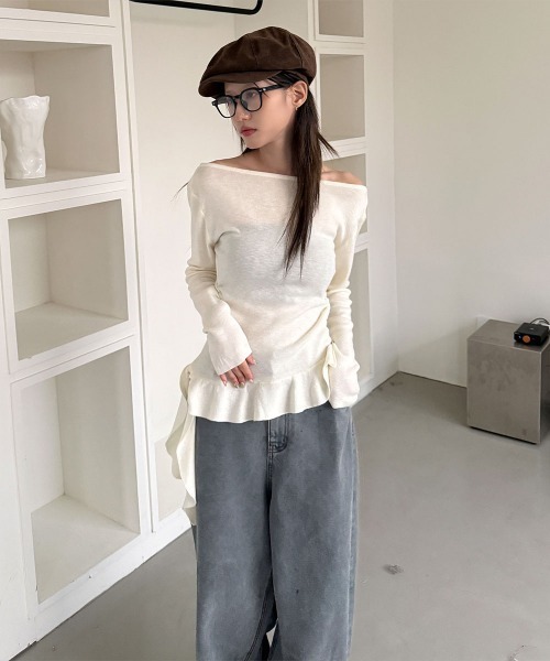 4INT.（フォイント）の「ヴィンテージ バルーン ワイド デニム パンツ（デニムパンツ・レディース・グレー・S/M/L）」の6枚目の写真