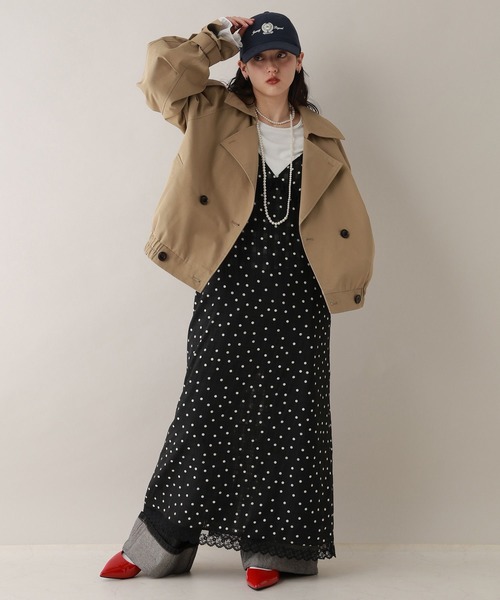 RAGEBLUE(レイジブルー)の「ツイルショートトレンチコート(トレンチコート・レディース・ネイビー/ベージュ・FREE)」の14枚目の写真