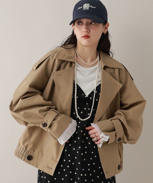 RAGEBLUE(レイジブルー)の「ツイルショートトレンチコート(トレンチコート・レディース・ネイビー/ベージュ・FREE)」の16枚目の写真