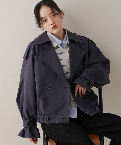 RAGEBLUE(レイジブルー)の「ツイルショートトレンチコート(トレンチコート・レディース・ネイビー/ベージュ・FREE)」の20枚目の写真