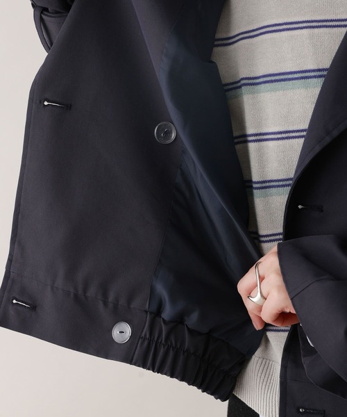 RAGEBLUE(レイジブルー)の「ツイルショートトレンチコート(トレンチコート・レディース・ネイビー/ベージュ・FREE)」の4枚目の写真