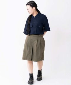 ピグメントコットンナイロンハイウエストショーツ