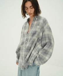 CLANE | 2WAY OVER OMBRE CHECK SHIRTS(シャツ/ブラウス)