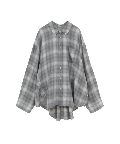 CLANE（クラネ）の「2WAY OVER OMBRE CHECK SHIRTS（シャツ/ブラウス・レディース・イエロー/グレー・2/1）」の18枚目の写真