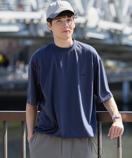 CONVERSE(コンバース)の「CONVERSE JACK PURCELL/コンバース ジャックパーセル バックメッシュ ドローコード ロゴプリント クルーネック 半袖Tシャツ(Tシャツ/カットソー・メンズ・ネイビー/チャコール/オフホワイト・L/M)」の3枚目の写真