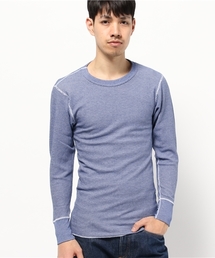 【JEMORGAN】片染ワッフル長袖クルーネックTシャツ