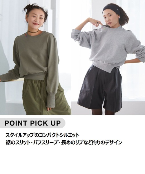 BAYFLOW(ベイフロー)の「【知久友里恵さんコラボ】ハンドステッチスウェット(スウェット・レディース・カーキ/グレー/オフホワイト・FREE)」の4枚目の写真
