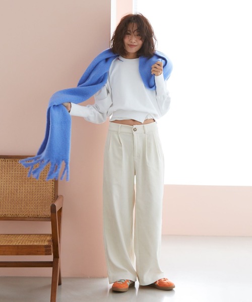 BAYFLOW(ベイフロー)の「【知久友里恵さんコラボ】ハンドステッチスウェット(スウェット・レディース・カーキ/グレー/オフホワイト・FREE)」の10枚目の写真