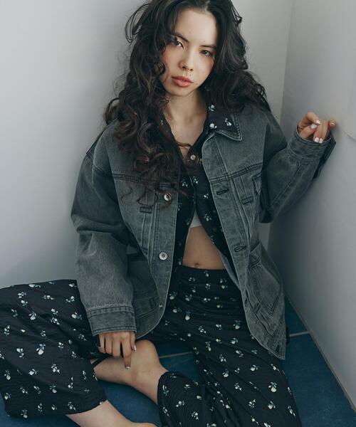 N.（N. Natural Beauty Basic）（エヌエヌナチュラルビューティーベーシック）の「オーバーデニムブルゾン（ブルゾン・レディース・ブルー/ブラック・ﾌﾘ-）」の6枚目の写真