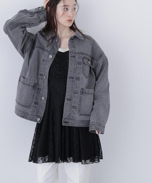 N.（N. Natural Beauty Basic）（エヌエヌナチュラルビューティーベーシック）の「オーバーデニムブルゾン（ブルゾン・レディース・ブルー/ブラック・ﾌﾘ-）」の7枚目の写真