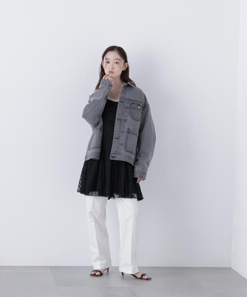 N.（N. Natural Beauty Basic）（エヌエヌナチュラルビューティーベーシック）の「オーバーデニムブルゾン（ブルゾン・レディース・ブルー/ブラック・ﾌﾘ-）」の13枚目の写真