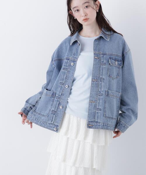 N.（N. Natural Beauty Basic）（エヌエヌナチュラルビューティーベーシック）の「オーバーデニムブルゾン（ブルゾン・レディース・ブルー/ブラック・ﾌﾘ-）」の3枚目の写真