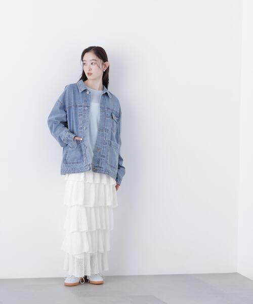 N.（N. Natural Beauty Basic）（エヌエヌナチュラルビューティーベーシック）の「オーバーデニムブルゾン（ブルゾン・レディース・ブルー/ブラック・ﾌﾘ-）」の5枚目の写真