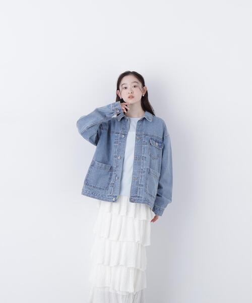 N.（N. Natural Beauty Basic）（エヌエヌナチュラルビューティーベーシック）の「オーバーデニムブルゾン（ブルゾン・レディース・ブルー/ブラック・ﾌﾘ-）」の6枚目の写真