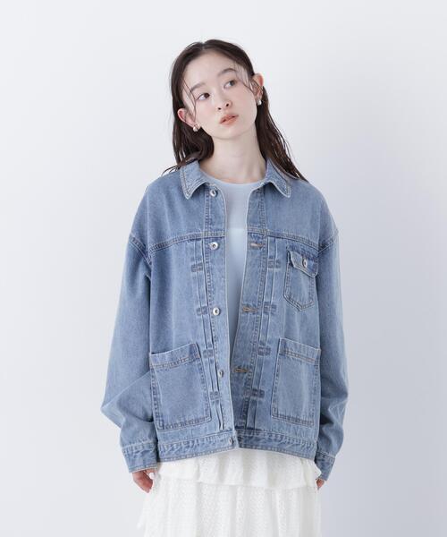 N.（N. Natural Beauty Basic）（エヌエヌナチュラルビューティーベーシック）の「オーバーデニムブルゾン（ブルゾン・レディース・ブルー/ブラック・ﾌﾘ-）」の7枚目の写真