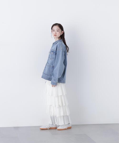 N.（N. Natural Beauty Basic）（エヌエヌナチュラルビューティーベーシック）の「オーバーデニムブルゾン（ブルゾン・レディース・ブルー/ブラック・ﾌﾘ-）」の8枚目の写真