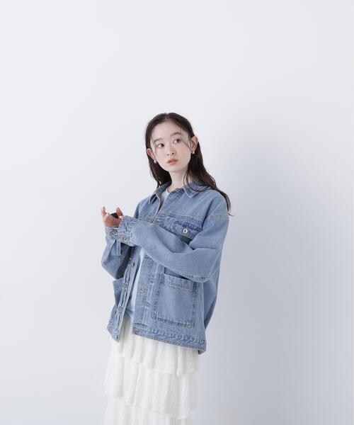 N.（N. Natural Beauty Basic）（エヌエヌナチュラルビューティーベーシック）の「オーバーデニムブルゾン（ブルゾン・レディース・ブルー/ブラック・ﾌﾘ-）」の9枚目の写真