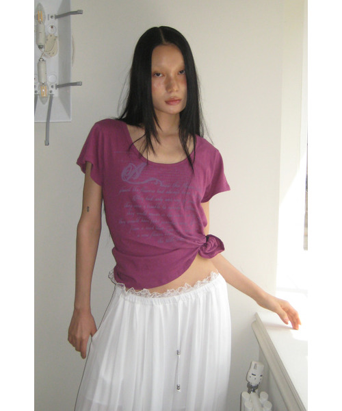 A FEW COMMENTS(アフューコメンツ)の「ペイルプリンテッドトップ VIOLET(Tシャツ/カットソー・レディース・その他・FREE)」の1枚目の写真