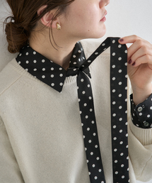 《WEB限定/追加4》サテンドットタイ付ブラウス