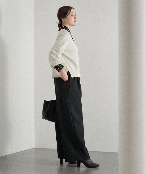 IENA（イエナ）の「《WEB限定/追加4》サテンドットタイ付ブラウス（シャツ/ブラウス・レディース・ブラック/ネイビー・FREE）」の13枚目の写真