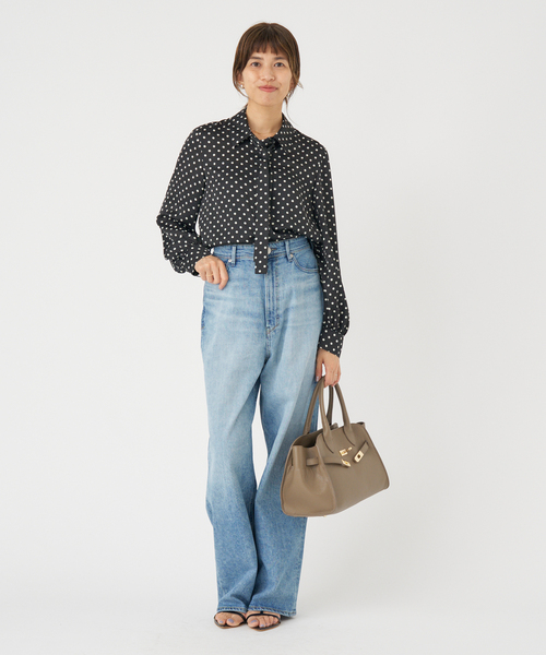 IENA（イエナ）の「《WEB限定/追加4》サテンドットタイ付ブラウス（シャツ/ブラウス・レディース・ブラック/ネイビー・FREE）」の22枚目の写真