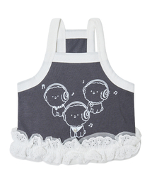 HIWITH（ハイウィーズ）の「ミュージックペットクロップクーリングノースリーブTシャツ_チャコール（ペットウェア）」